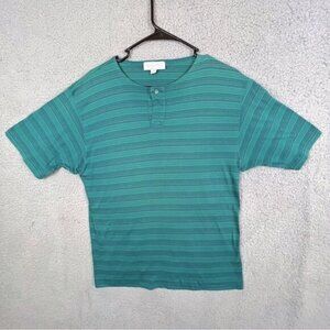 ERMENEGILDO ZEGNA MENS VINTAGE Y2K SHORT SLEEVE SHIRT SIZE M GREEN